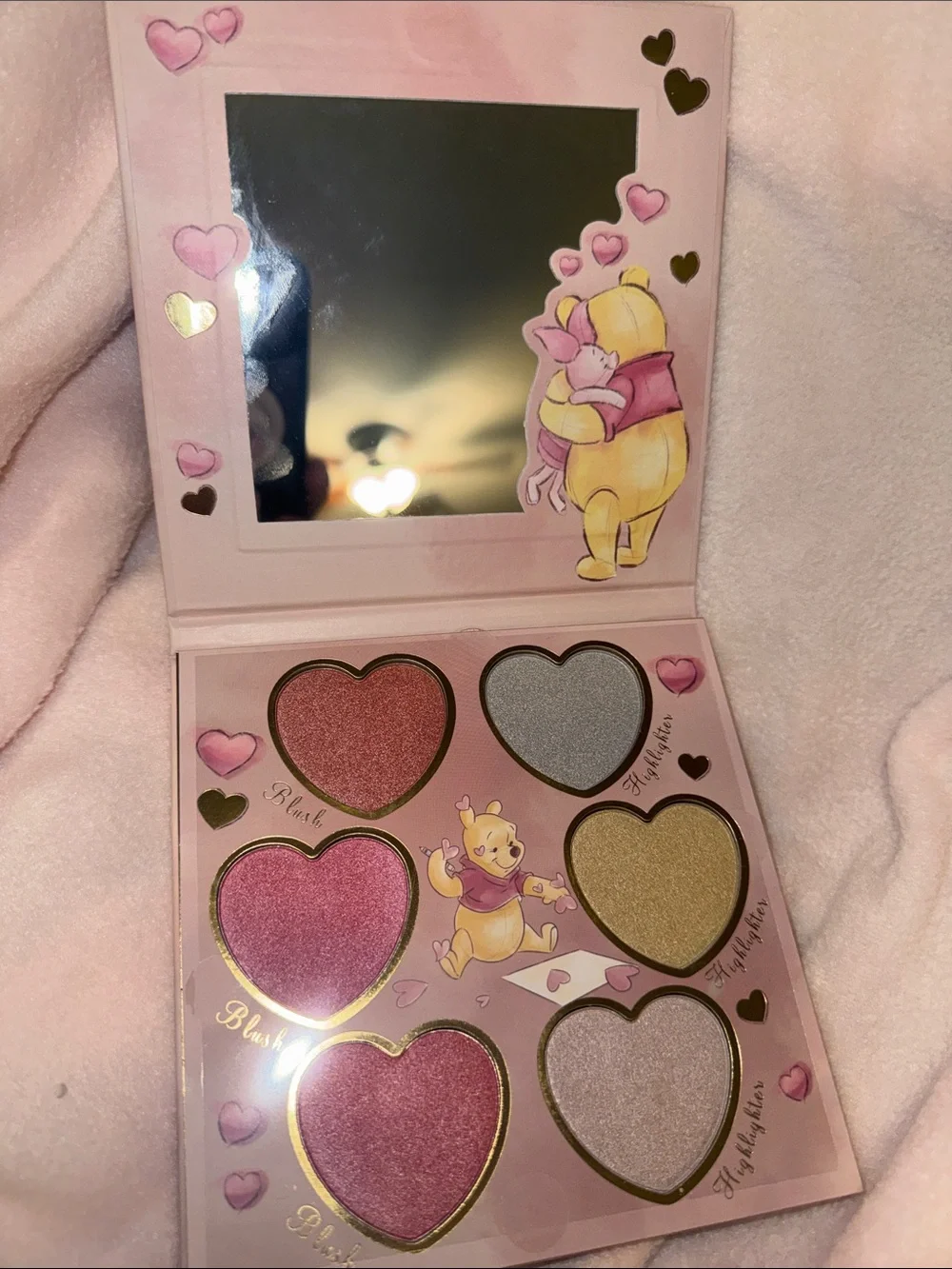 Disney Winnie the Pooh Pink and Yellow Heart Makeup Complexion Palette